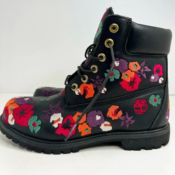 Timberland boots with flowers best sale